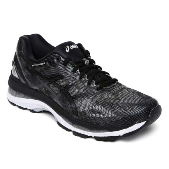 NEW ASICS Gel Nimbus 19 Black Onyx Silver Womens 7 US Medium 38 EUR T750N - Picture 1 of 10